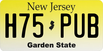 NJ license plate H75PUB