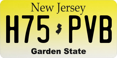 NJ license plate H75PVB