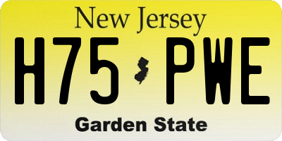 NJ license plate H75PWE