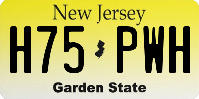 NJ license plate H75PWH