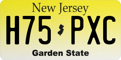 NJ license plate H75PXC