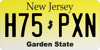 NJ license plate H75PXN