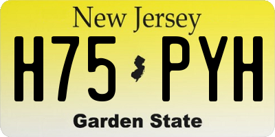 NJ license plate H75PYH