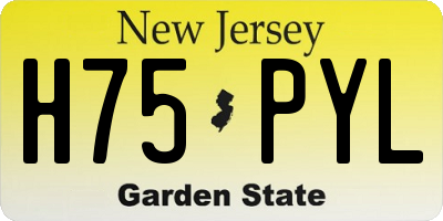 NJ license plate H75PYL