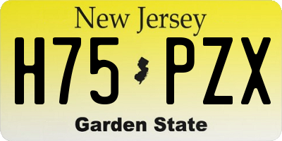 NJ license plate H75PZX