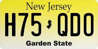 NJ license plate H75QDO