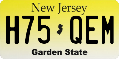 NJ license plate H75QEM