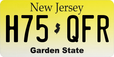 NJ license plate H75QFR