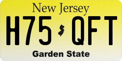 NJ license plate H75QFT