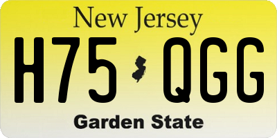 NJ license plate H75QGG