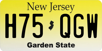 NJ license plate H75QGW