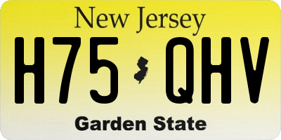 NJ license plate H75QHV