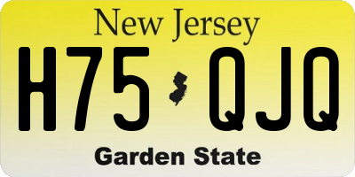 NJ license plate H75QJQ