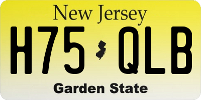 NJ license plate H75QLB