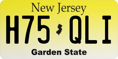 NJ license plate H75QLI