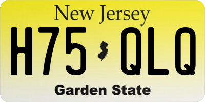 NJ license plate H75QLQ