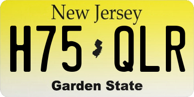 NJ license plate H75QLR