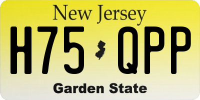 NJ license plate H75QPP