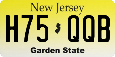 NJ license plate H75QQB