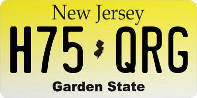 NJ license plate H75QRG