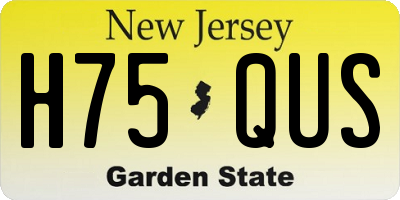 NJ license plate H75QUS