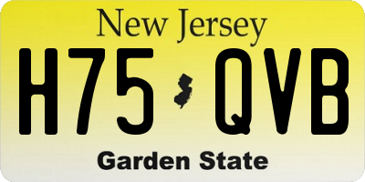 NJ license plate H75QVB