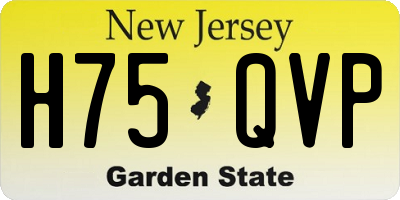 NJ license plate H75QVP
