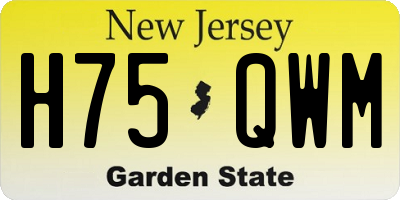 NJ license plate H75QWM