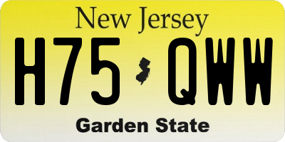 NJ license plate H75QWW
