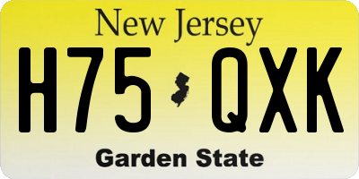 NJ license plate H75QXK