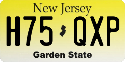 NJ license plate H75QXP