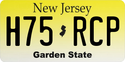 NJ license plate H75RCP