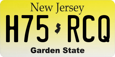 NJ license plate H75RCQ