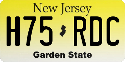 NJ license plate H75RDC