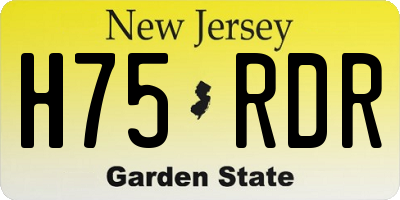 NJ license plate H75RDR