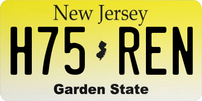 NJ license plate H75REN