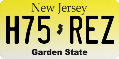 NJ license plate H75REZ