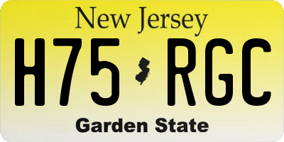 NJ license plate H75RGC