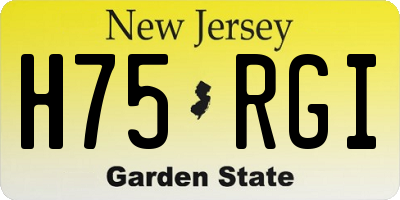 NJ license plate H75RGI