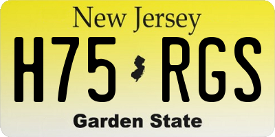 NJ license plate H75RGS