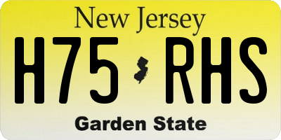 NJ license plate H75RHS