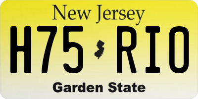 NJ license plate H75RIO