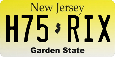 NJ license plate H75RIX