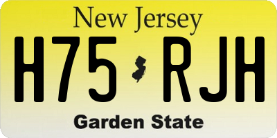NJ license plate H75RJH