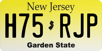 NJ license plate H75RJP