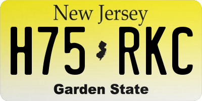 NJ license plate H75RKC