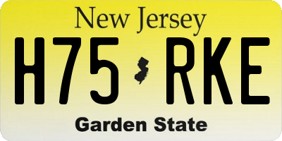 NJ license plate H75RKE