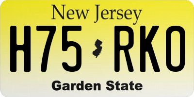 NJ license plate H75RKO