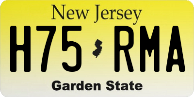 NJ license plate H75RMA