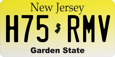 NJ license plate H75RMV
